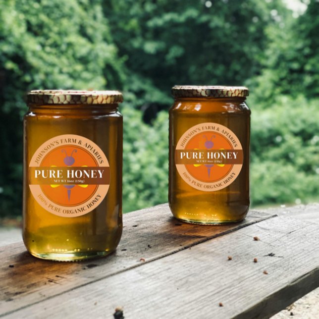 Sticker Étiquette personnalisé au miel modifiable (Créateur téléchargé)