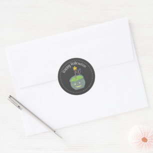 Sticker Étiquette rond Kitty Cuisine Halloween heu