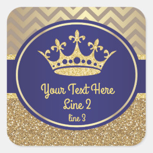 Sticker Étiquette Royal Blue Gold Prince
