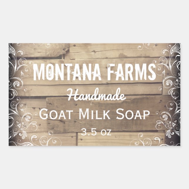 Sticker Étiquette Rustique Bois Flourdissant (Devant)