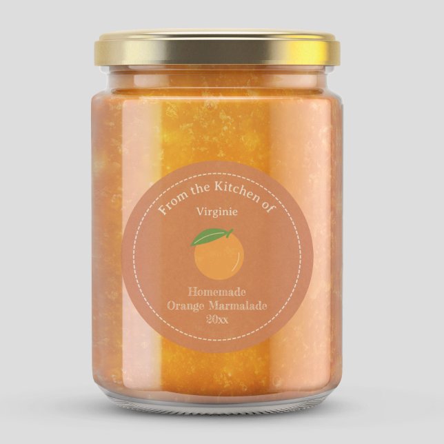 Sticker Étiquette rustique Orange (Kraft & Rustic Orange Marmalade Label Sticker)