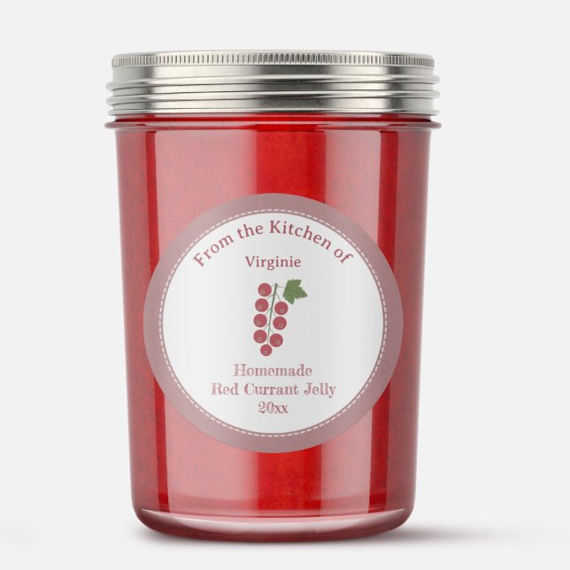 Sticker Étiquette Rustique Red Currant (Rustic Red Currant Jelly Label Sticker)