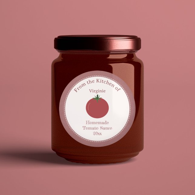 Sticker Étiquette Rustique Sauce Tomate (Rustic Tomato Sauce Label Sticker)