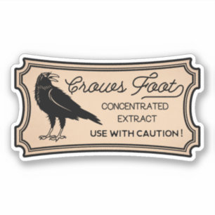 Sticker Étiquette Vintage Poot de pieds de corbeau