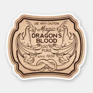 Sticker Étiquette Vintage pour pots de sang dragon