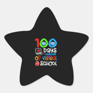 Sticker Étoile 100 Jours D'École Virtuelle En Ligne
