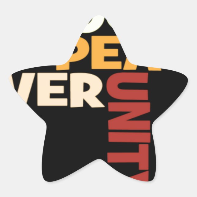 Sticker Étoile 2014 Love Rocks Peace Art Imprimer (Devant)