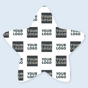 Sticker Étoile 2 Logos Simple Répétition Logo   Blanc