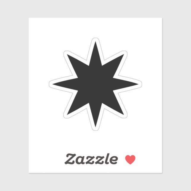 Sticker étoile 8 points (Feuille)