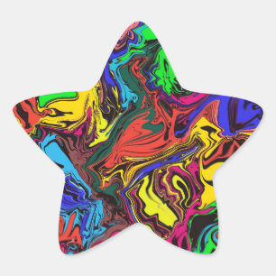 Sticker Étoile Abstrait Coloré Twirly / Poussé /