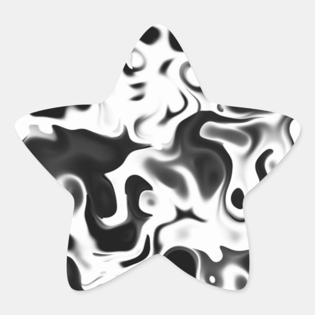 Sticker Étoile Abstrait noir et blanc 411,4 (Devant)