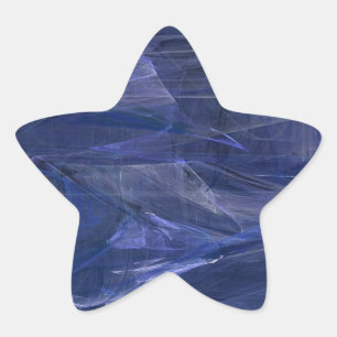 Sticker étoile Abstraite fractale bleue