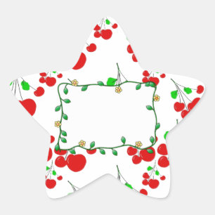 Sticker Étoile Accessoires de motif de cerisier rouge personnalis