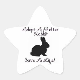 Sticker Étoile "Adoptez Un Rabbit D'Abri, Sauvez Une Vie !" Autoc