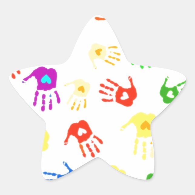 Sticker Étoile Aider les mains ! (Devant)
