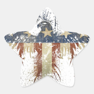 Sticker Étoile Aigle patriotique, US/USA, drapeau SAD