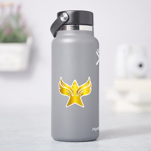 Sticker Étoile ailée d'or Liberté et Héraldique (HydroFlask)