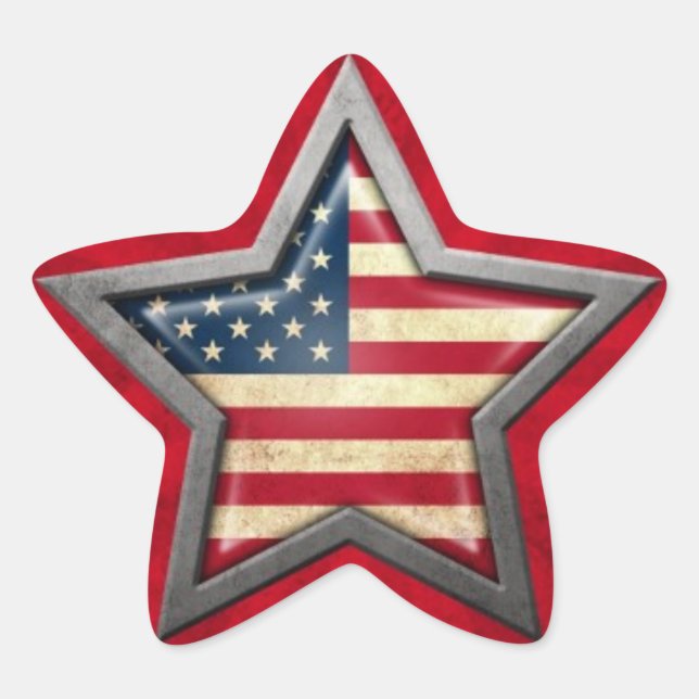 Sticker Étoile American Flag Star avec rayons de lumière (Devant)