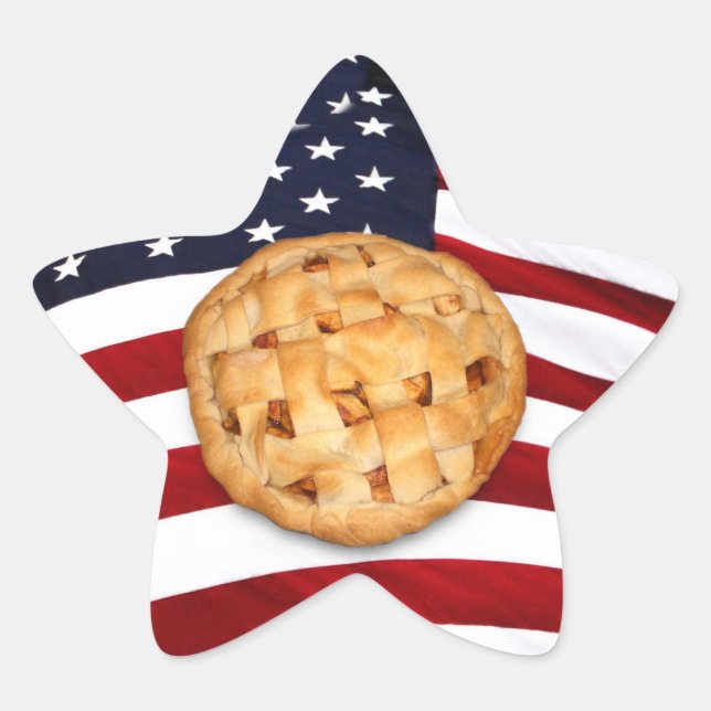 Sticker Étoile American Pie (Pomme Pie avec drapeau américain) (Devant)