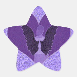 Sticker Étoile Angel rose et coeur