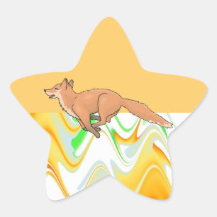 Sticker Étoile Animal Fox Forest Office Art numérique de douche d