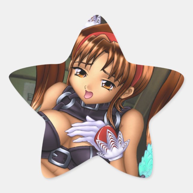 Sticker Étoile Anime Girl - Miel (Devant)