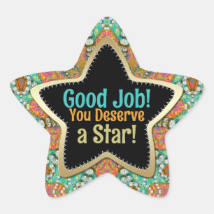 Sticker Étoile Aqua Jewels Gold - Bon Travail Vous méritez une ét