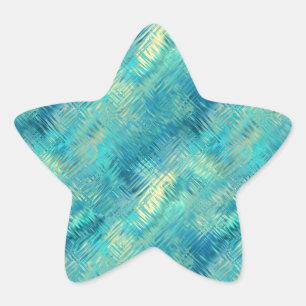 Sticker Étoile Aquamarine Blue Crystal Gel Texture