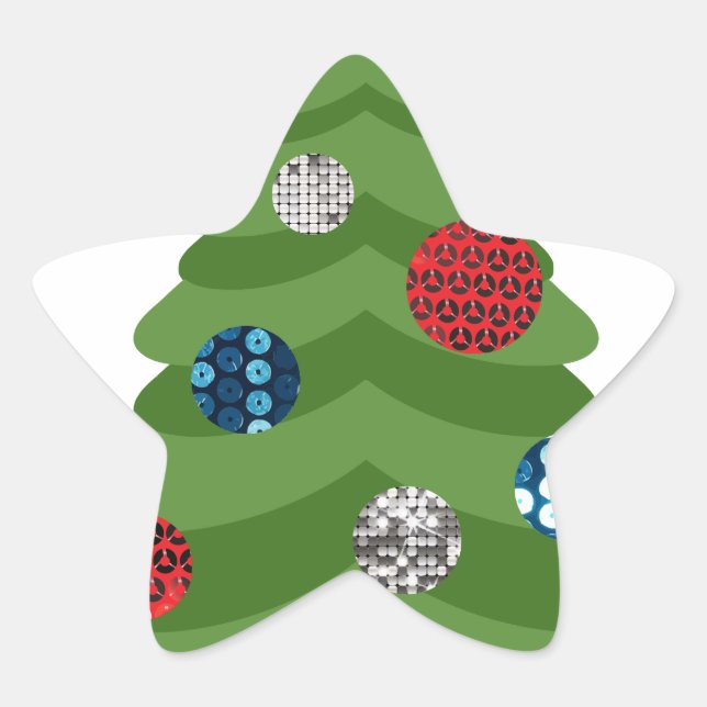Sticker Étoile arbre de noël émoji (Devant)