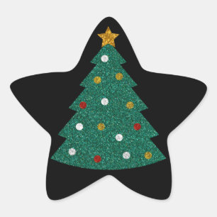 Sticker Étoile Arbre de Noël parties scintillant