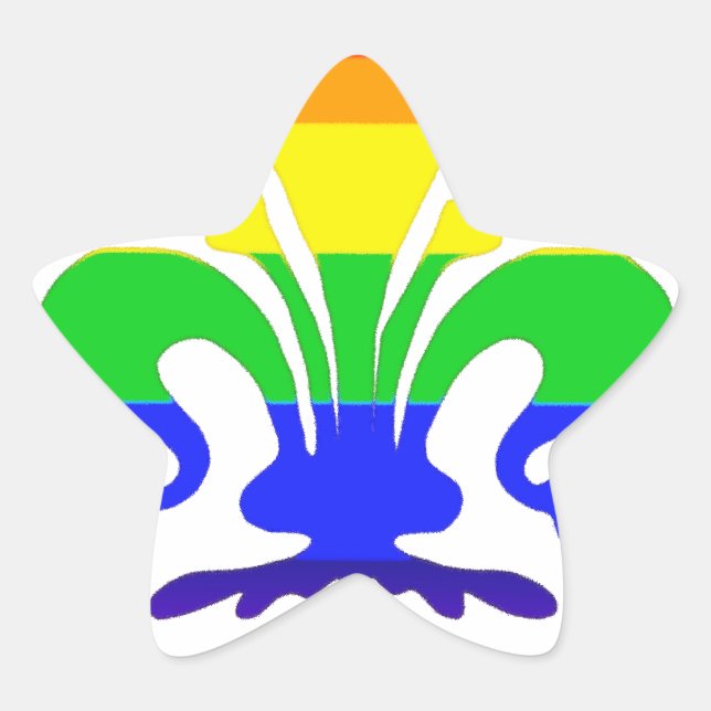 Sticker Étoile Arc-en-ciel stylisé Fleur de Lis (Devant)