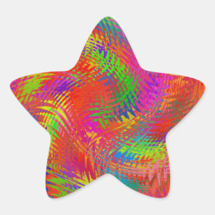 Sticker Étoile Arc-en-ciel tissé