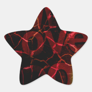 Sticker Étoile Arêtes Frayées, Coeur Fort : Amour Indestructible