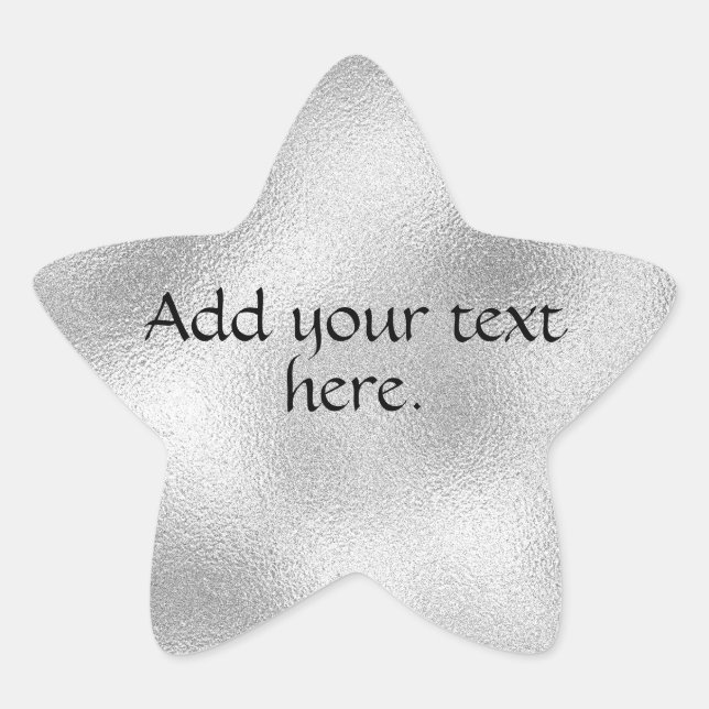 Sticker Étoile Argent Ajoutez votre propre texte  (Devant)