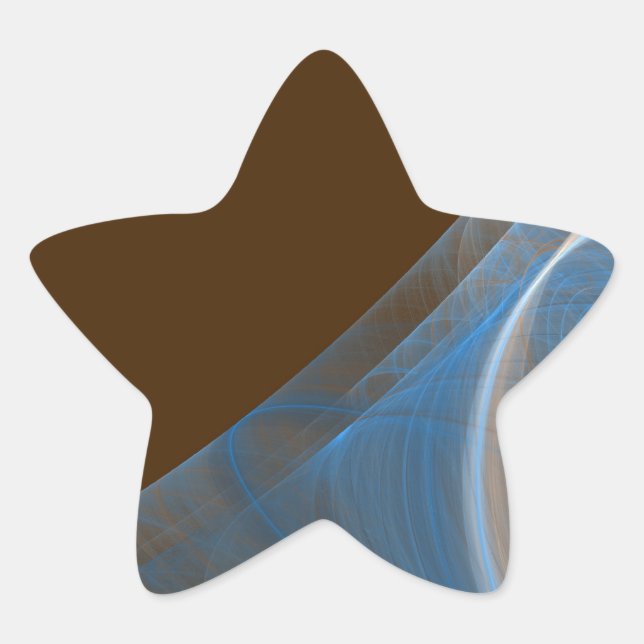Sticker étoile Arrière - plan bleu et Brown (Devant)