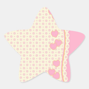 Sticker étoile Arrière - plan de Coeur Rose