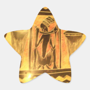 Sticker Étoile Art Ethnique Africain d'or Imprimer