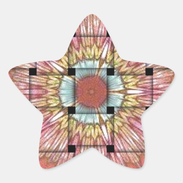 Sticker Étoile Art inspiré par l'Afrique Imprimé- Design géométri (Devant)