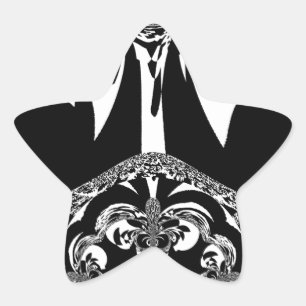 Sticker Étoile Art noir et blanc africain