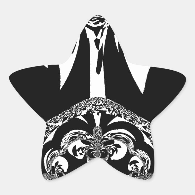 Sticker Étoile Art noir et blanc africain (Devant)