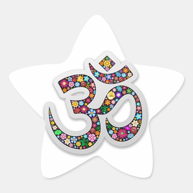 Sticker Étoile Art symbolique floral Namaste (Devant)