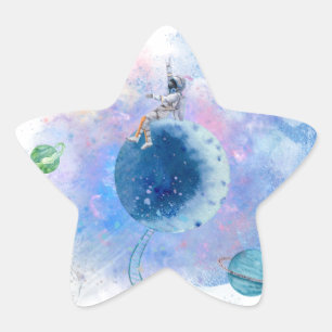 Sticker Étoile Astronautes et planètes