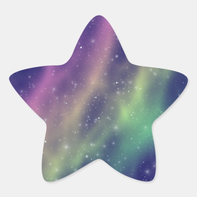 Sticker Étoile aurore prismatique : (Devant)