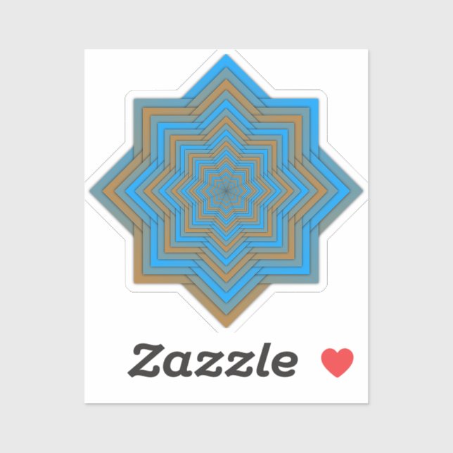 Sticker Étoile azur et ambre (Feuille)