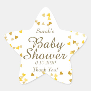 Sticker Étoile Baby Shower / Sprinkle / Couple Cœurs d'Amour en O