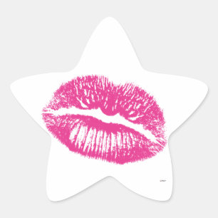 Sticker Étoile Baiser, Lèvres roses