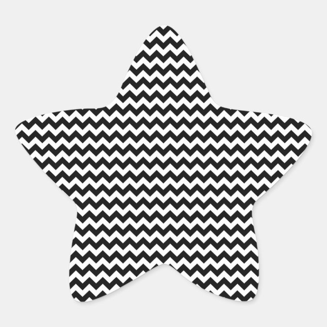Sticker Étoile Bande de Chevron noir et blanc (Devant)