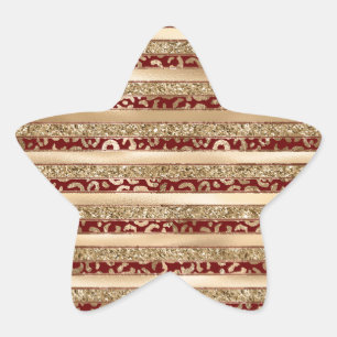 Sticker Étoile Bandes d'Empreinte de léopard Parties scintillant 