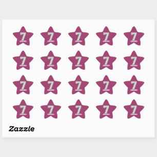 Sticker Étoile Baseball personnalisé Numéro 7