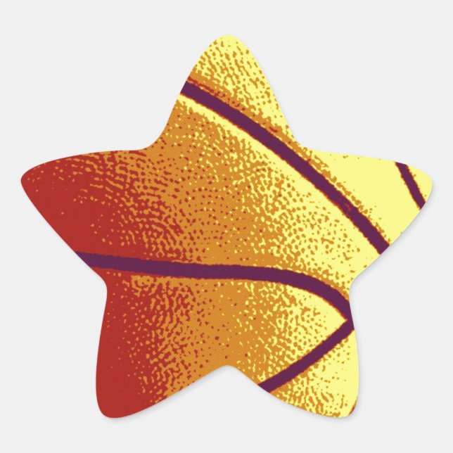 Sticker Étoile Basket-ball Jaune Orange (Devant)